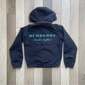 Burberry Kids Jacket in Navy with Mint Accents